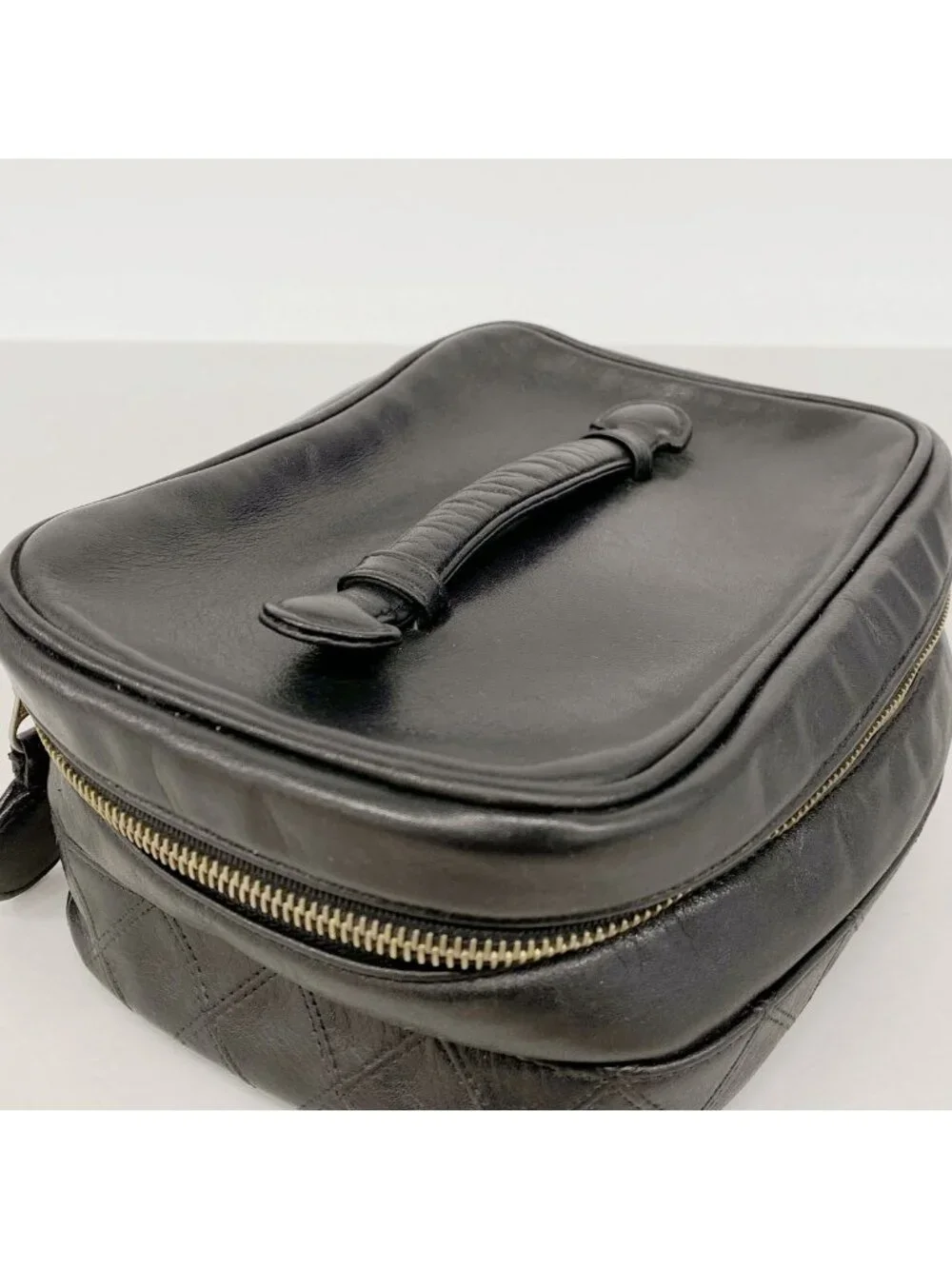 Chanel Vanity Bag Bicolor Lambskin Black Gold